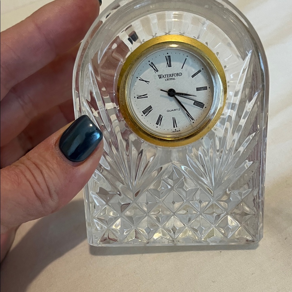 Waterford Crystal Clock with Gold Trim